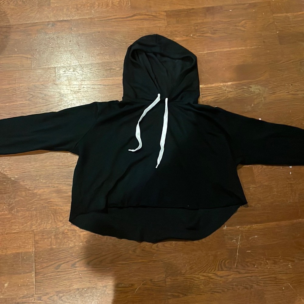 Cropped black hoodie